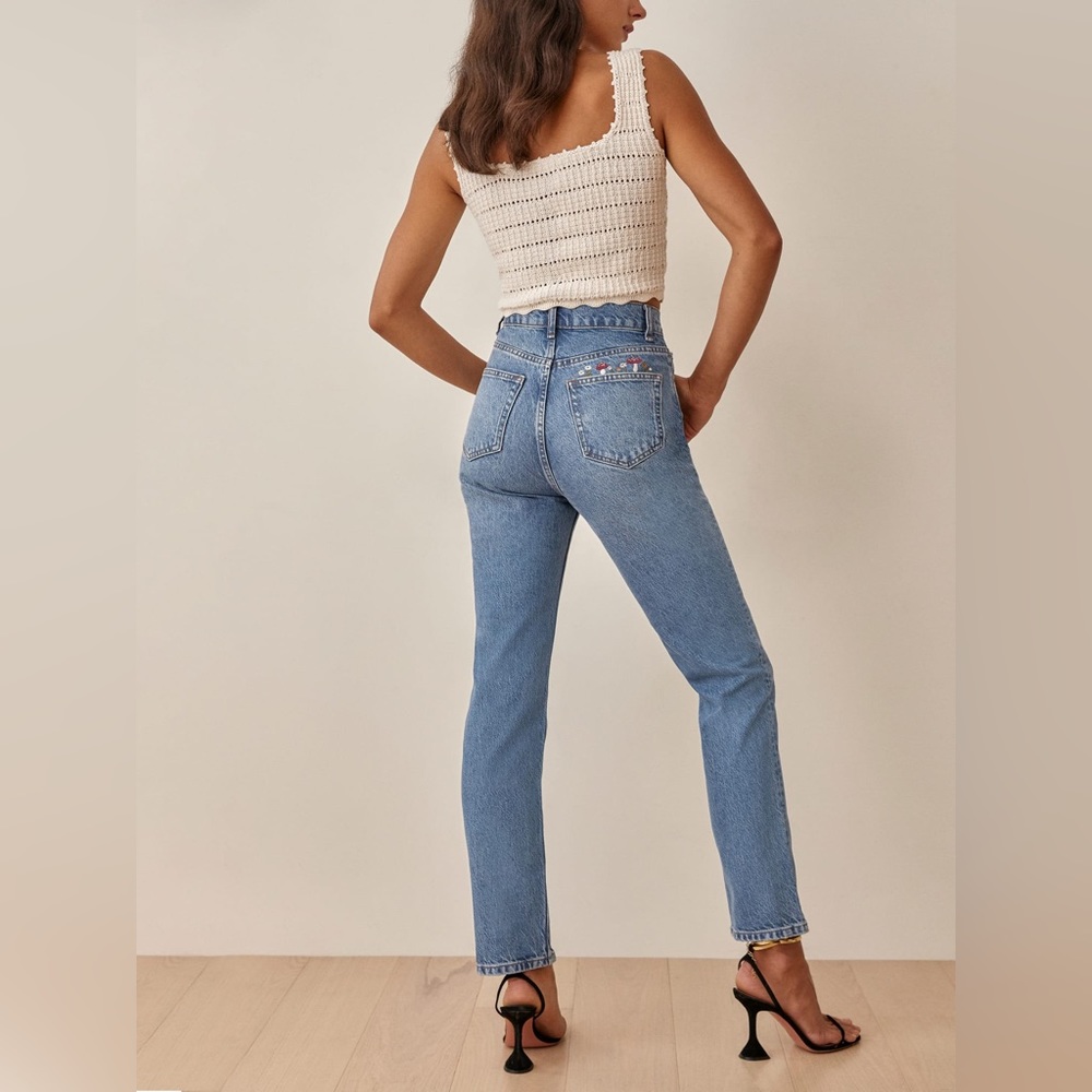 Reformation Cynthia Mushroom High Rise Straight Jeans. Worn once.